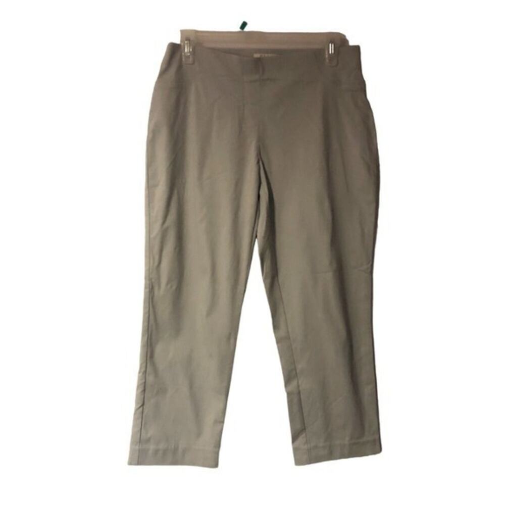 Style&Co Womens Flat Front Capri Chino Khaki Twill Pants Dark Gray Size Small